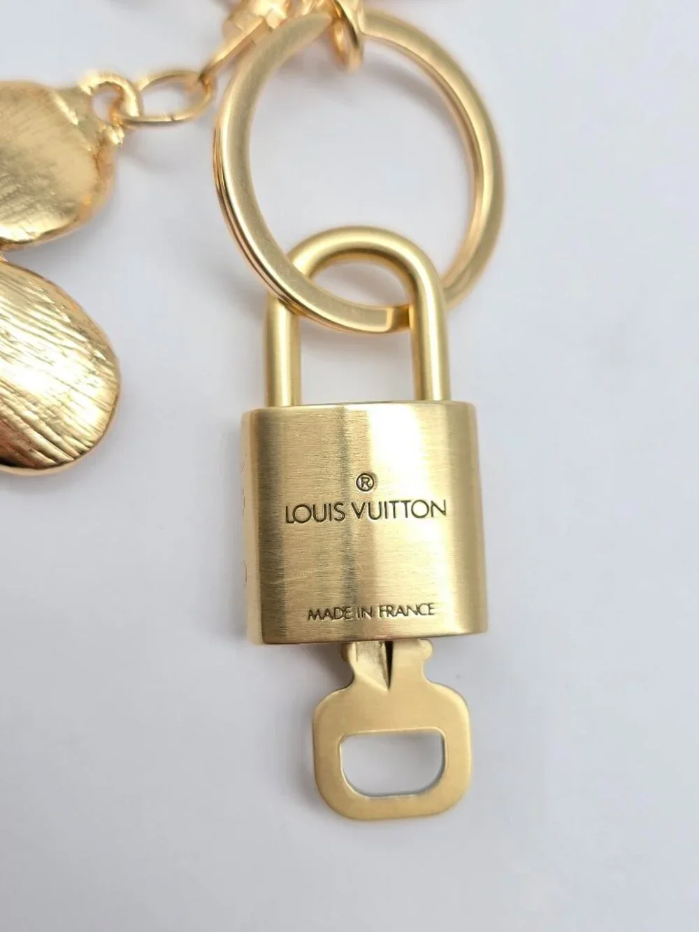 Authentic Louis Vuitton Gold Lock 🔒 Unbranded Flower Keychain Bag Charm